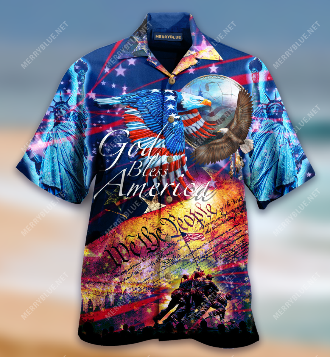 God Bless America Pray For Our Country Unisex Hawaii Shirt Ha8192