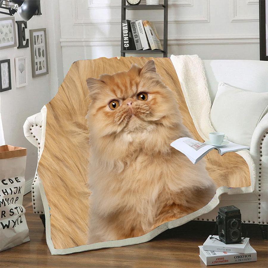 Persian Cat Blanket Fur Cat Portrait Print Blanket Cats Gifts