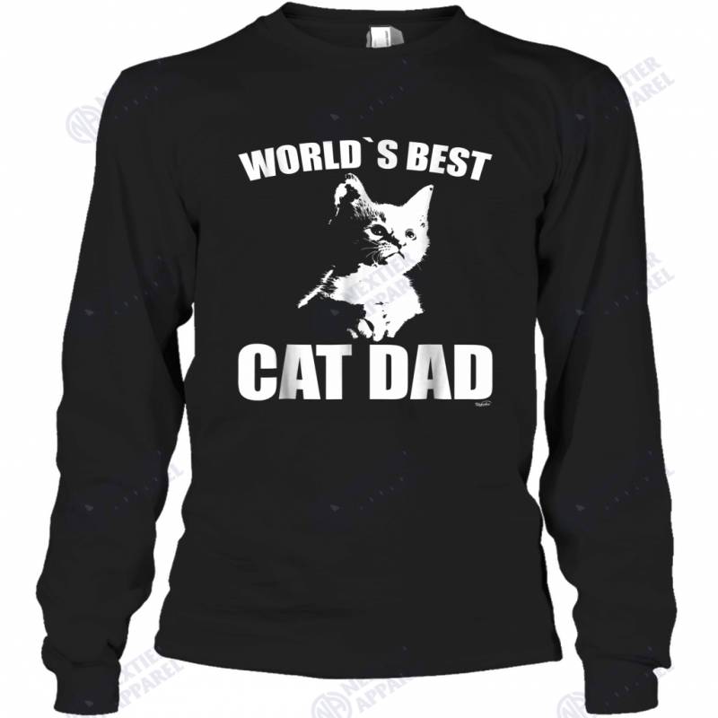 Mens funny WORLD`S BEST CAT DAD KITTEN Long Sleeve T-Shirt