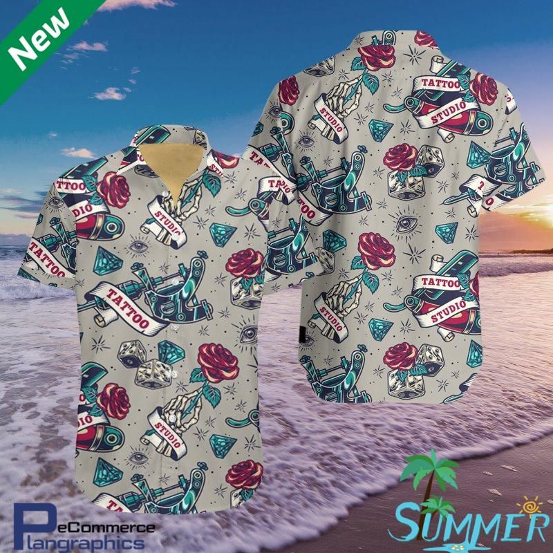 Vintage Tattoo Artist Aloha Shirt Hawaiian Aloha Shirt Hawaiian Shorts Beach Short Shirt