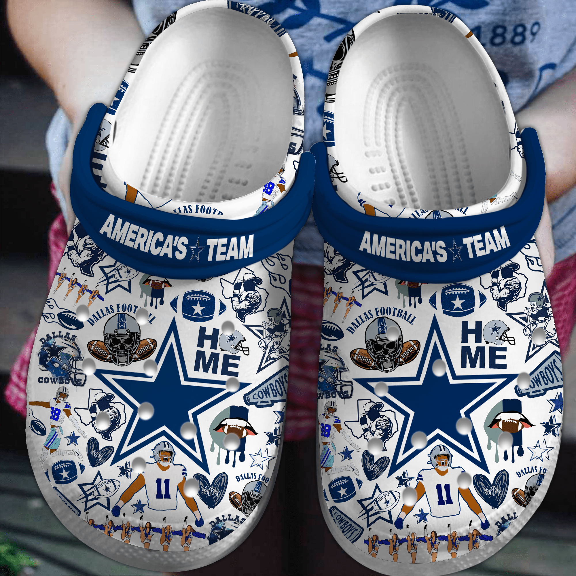 Dallas Cowboys NFL Sport Crocs Crocband Clogs Shoes Comfortable For Men Women and Kids 3