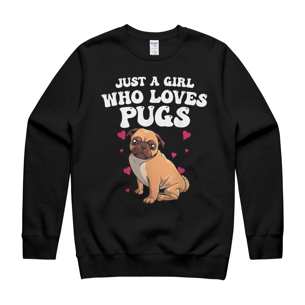 Cute Pug Designs For Women Girls Pet Dog Puppy Animal Pun T-Shirt Crewneck Sweatshirt