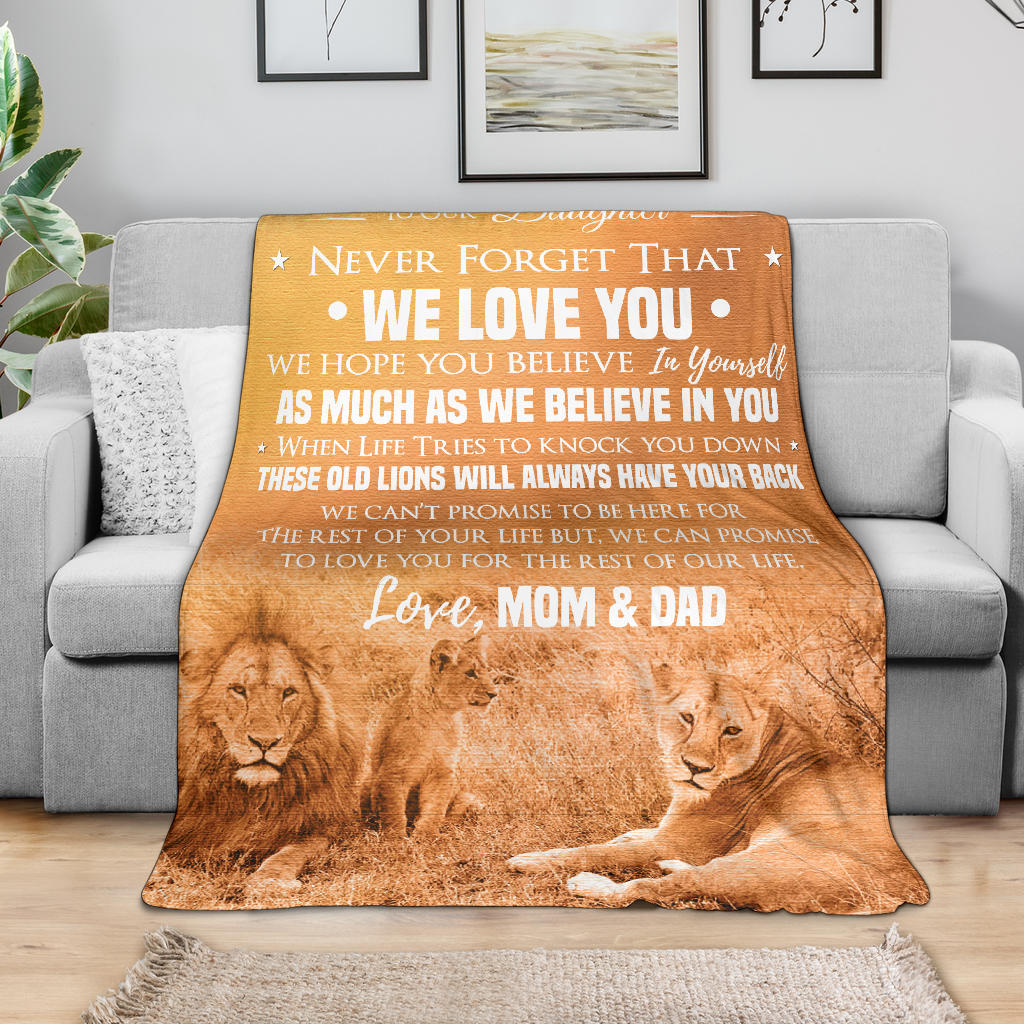 These Old Lions Will Always Have Your Back Daughter Premium Blanket