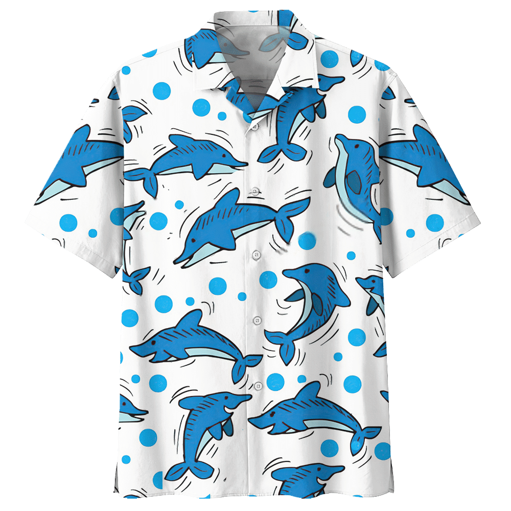 Dolphin White Awesome Design Unisex Hawaii Shirt For Men And Women Ha94437