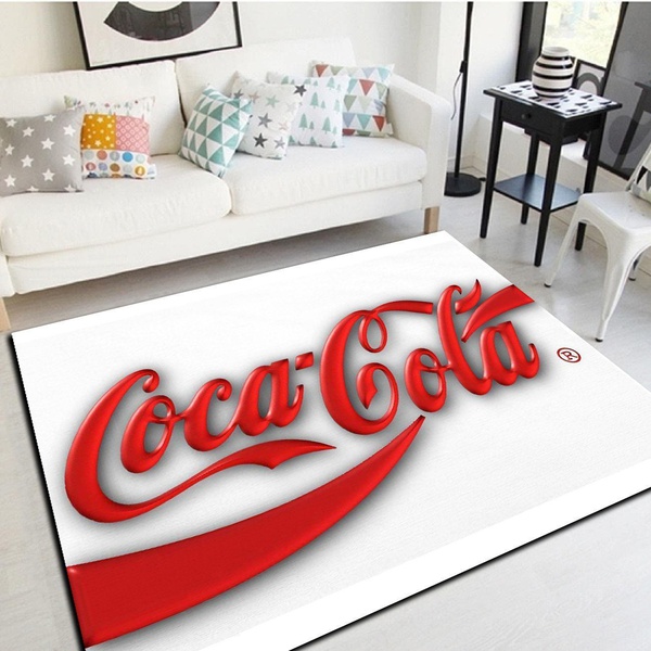 Coca-Cola Logo Rug, Living Room Carpet, Home Floor Decor