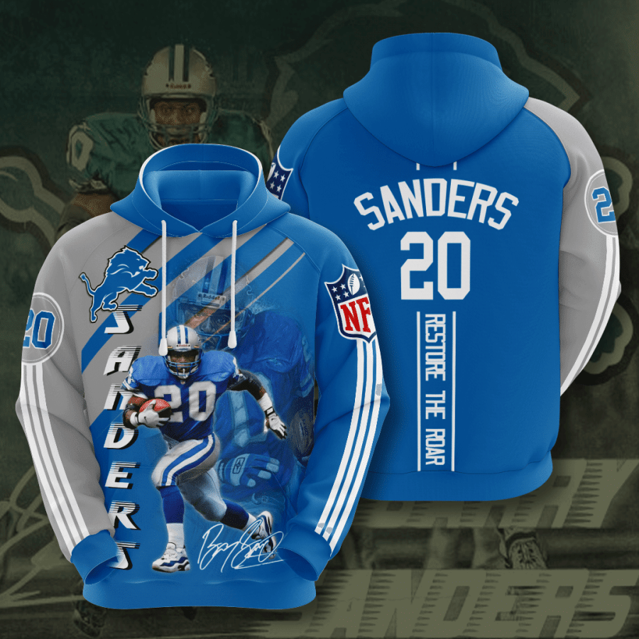 Detroit Lions Barry Sanders 2 Unisex 3D Hoodie Gift For Fans