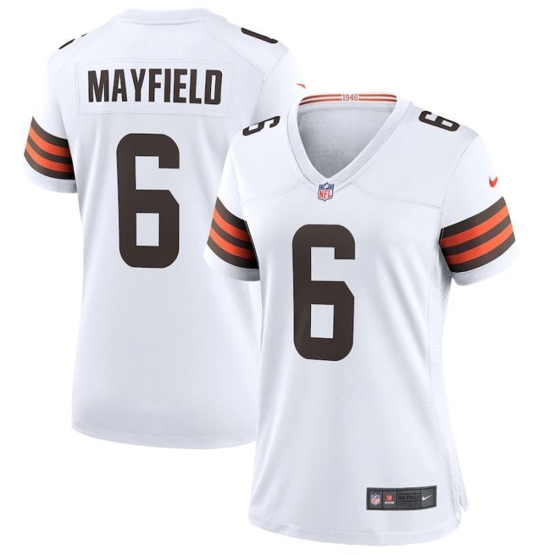 Cleveland Browns Baker Mayfield #6 NFL 2020 White Womens Jersey