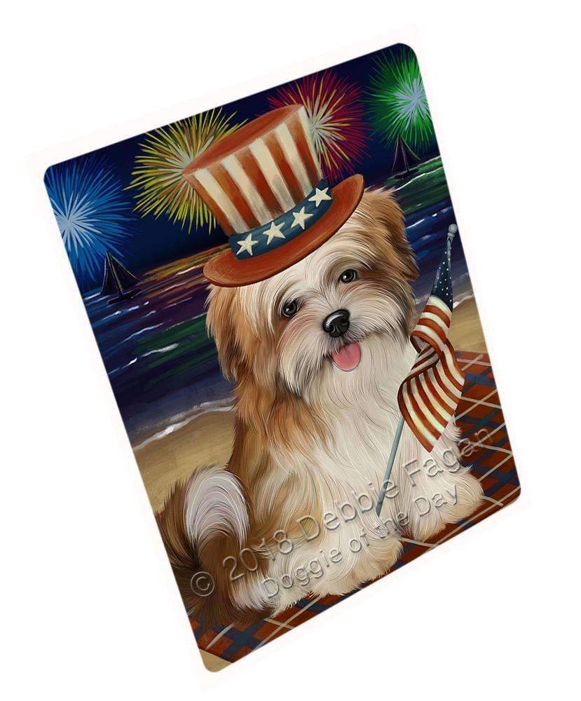 4Th Of July Independence Day Firework Malti Tzu Dog Blanket Blnkt56082 (37X57 Sherpa)