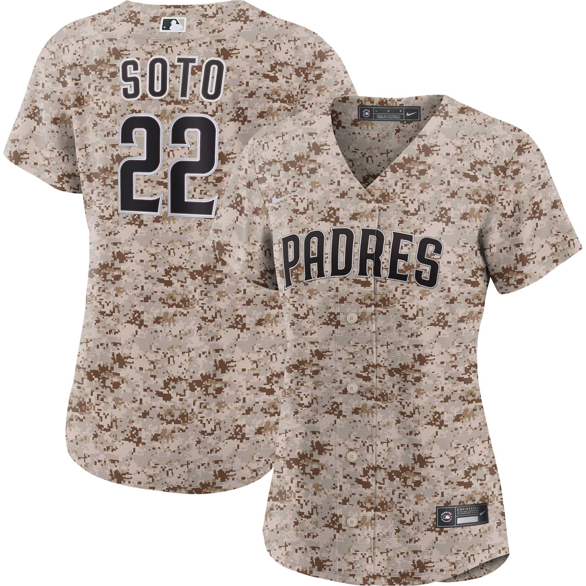 Women’s San Diego Padres Juan Soto Camo USMC Alternate Player Jersey