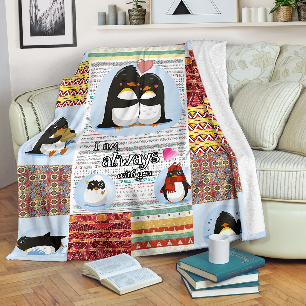 Penguin Always With You Fleece Blanket Print 3D, Unisex, Kid, Adult