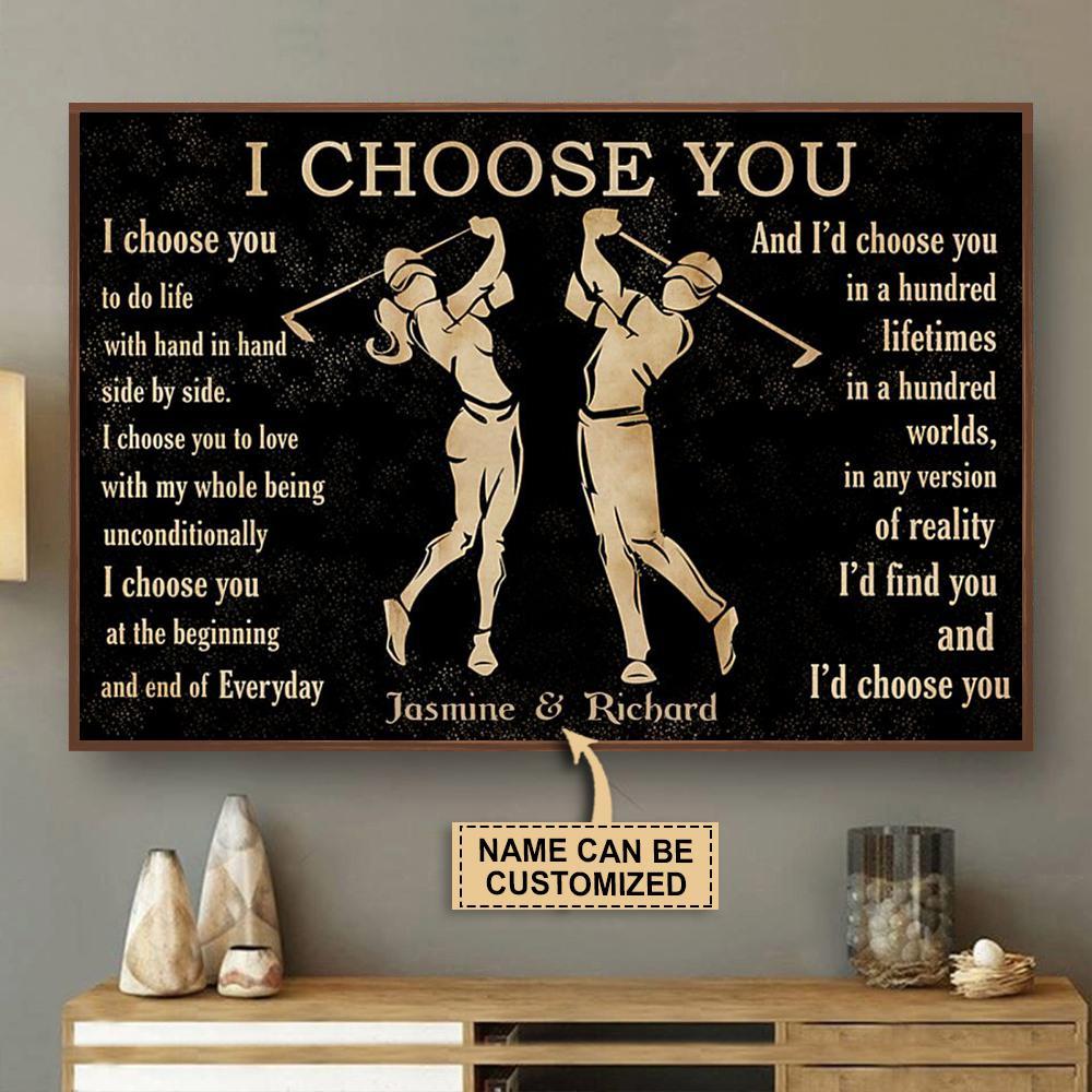 Aeticon Gifts Personalized Golf I Choose You To Do Life With Canvas Mom Dad Gift Home Decor