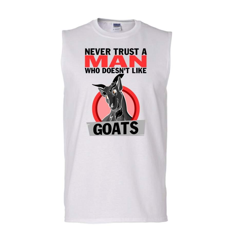 Never Just A Man T Shirt, Coolest Goat Lovers T Shirt, Awesome t-shirts (Men’s Cotton Sleeveless)