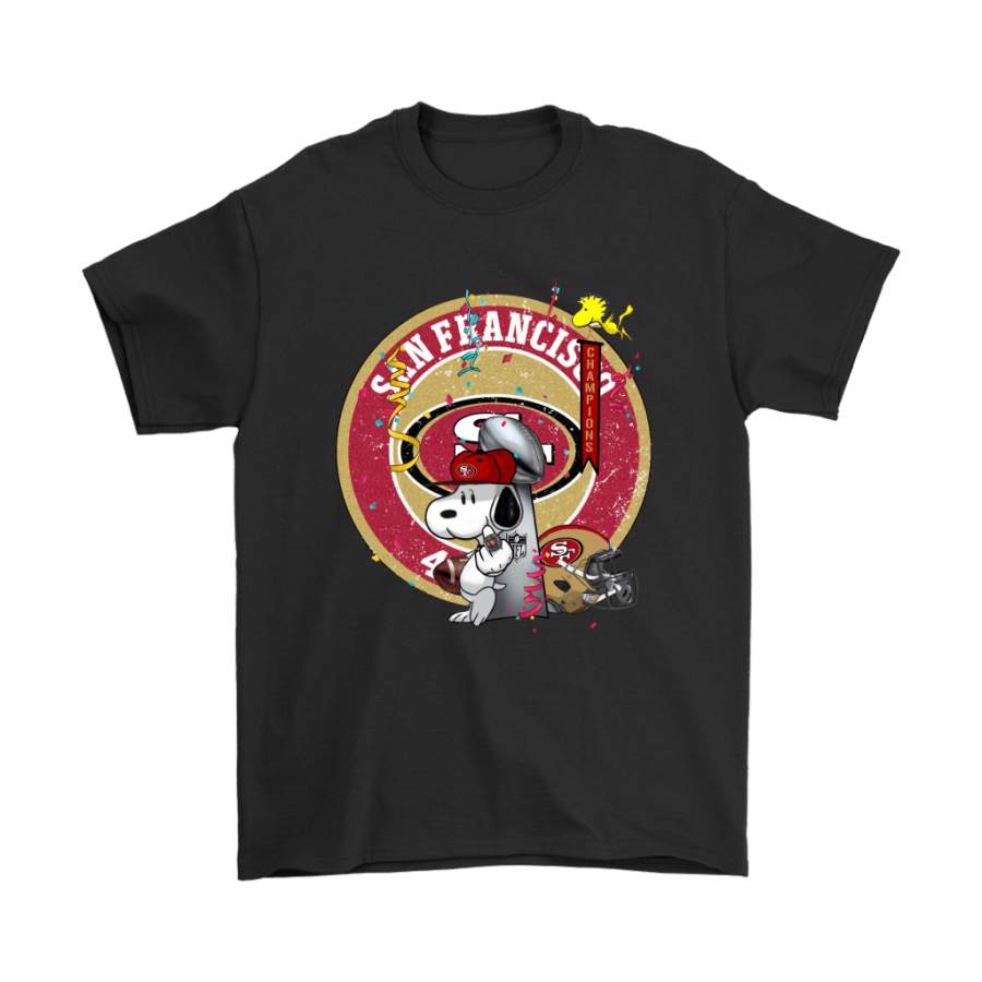 San Francisco 49ers Champions Super Bowl Snoopy Middle Finger T-Shirt