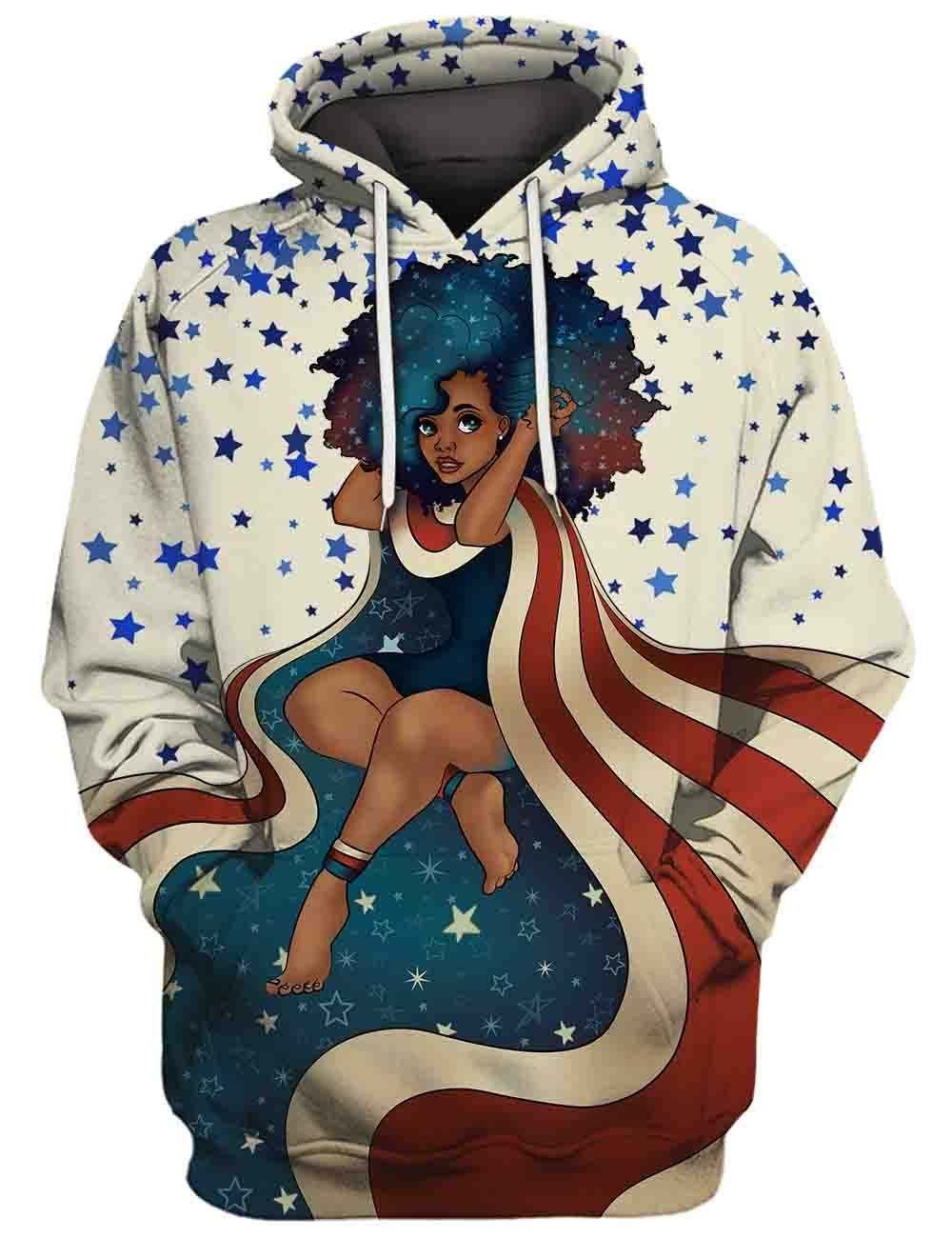 Black Girl Afro American Style All Over Apparel