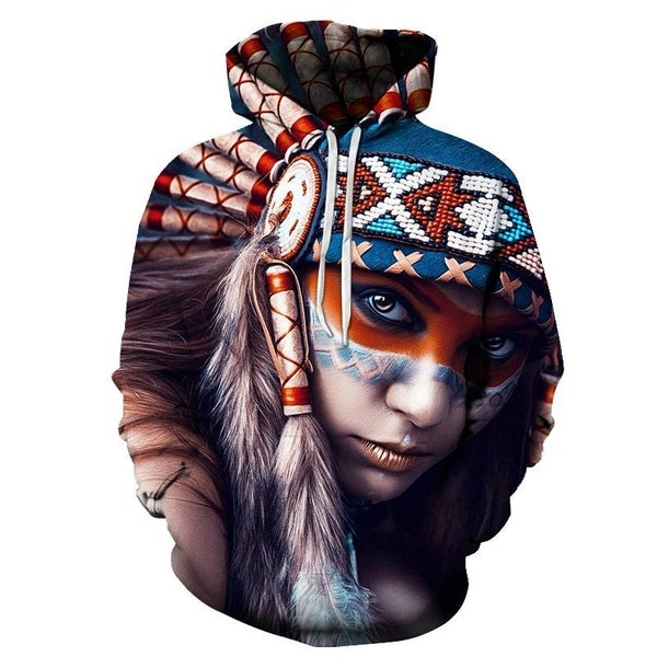 The Native American Girl 3D Hoodie, Native American Culture Indigenous 3D All Over Print Hoodie