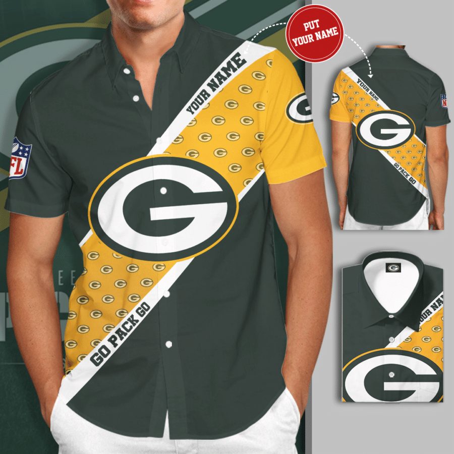 Personalized Green Bay Packers Team All Over Print 3D Hawaiian Shirt-Green