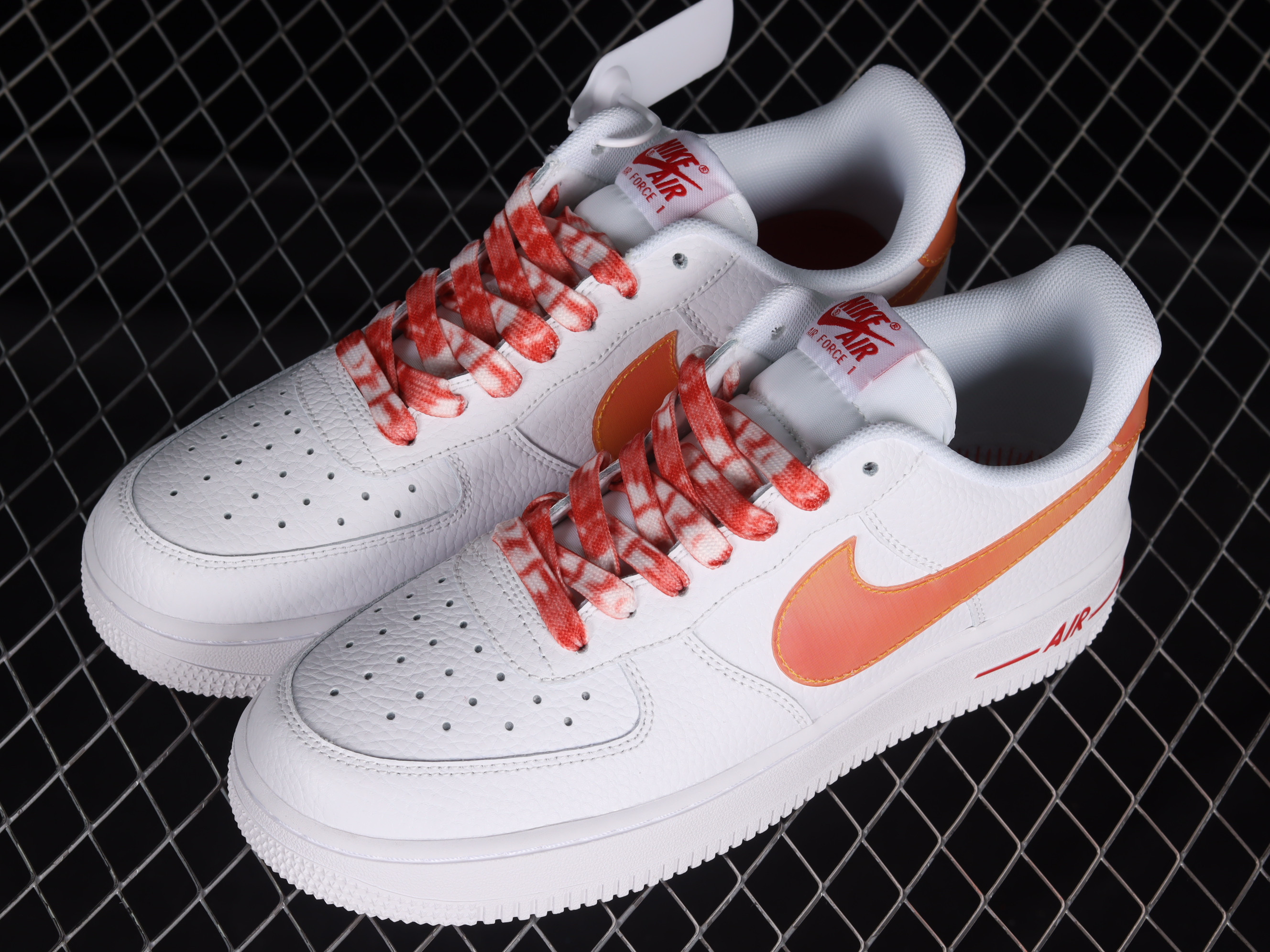 Nike Air Force 1 Low Jumbo Orange Swoosh Shoes Sneakers SNK679968252