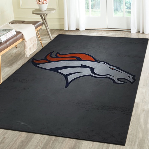 Denver Broncos Rug, Football Team Living Room Bedroom Carpet, Fan Cave Floor Mat