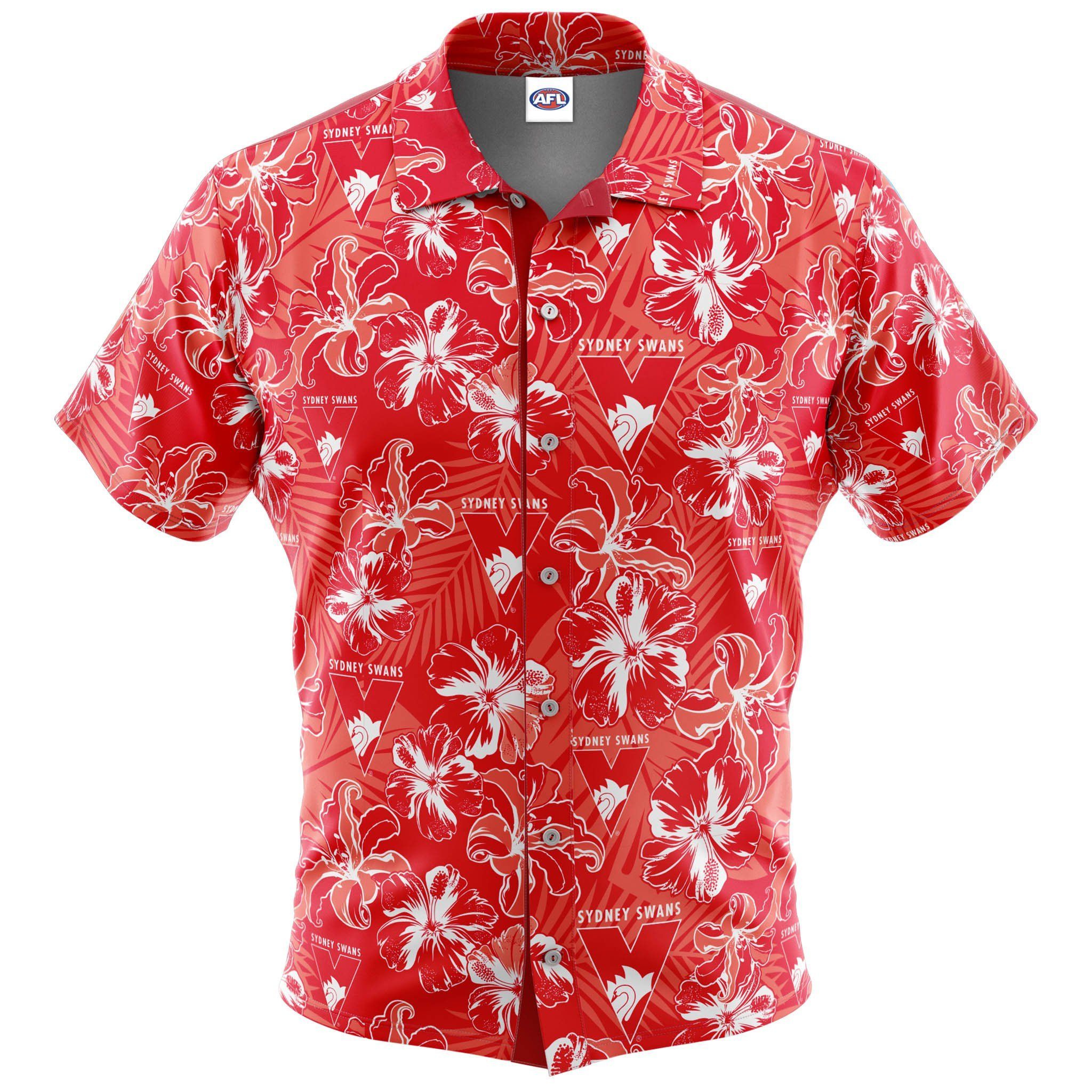 Afl Sydney Swans Floral Hawaiian Shirt