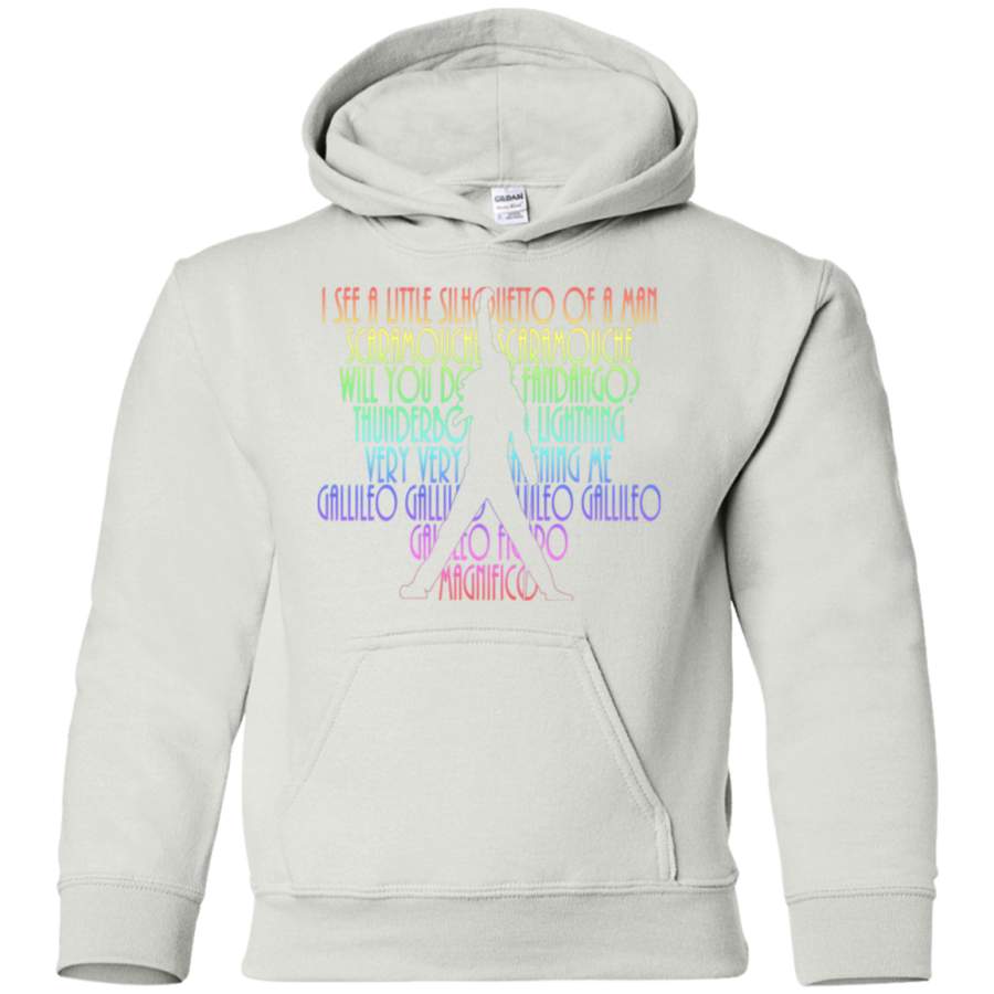 AGR BOHEMIAN RHAPSODY Lyrics With Freddie Silhouette Youth Pullover Hoodie