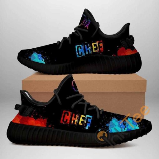 Chef Black Edition Custom Shoes Personalized Name Yeezy Sneakers