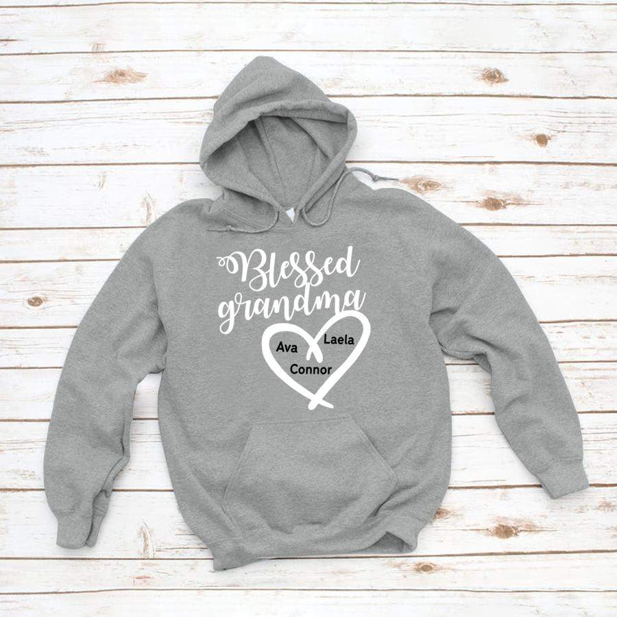 PERSONALIZED BLESSED GRANDMA KIDS NAMES SHIRT