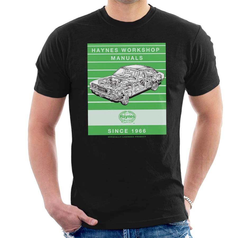 Haynes Workshop Manual 0295 Ford MK2 Cortina 3 4 Stripe Men’s T-Shirt
