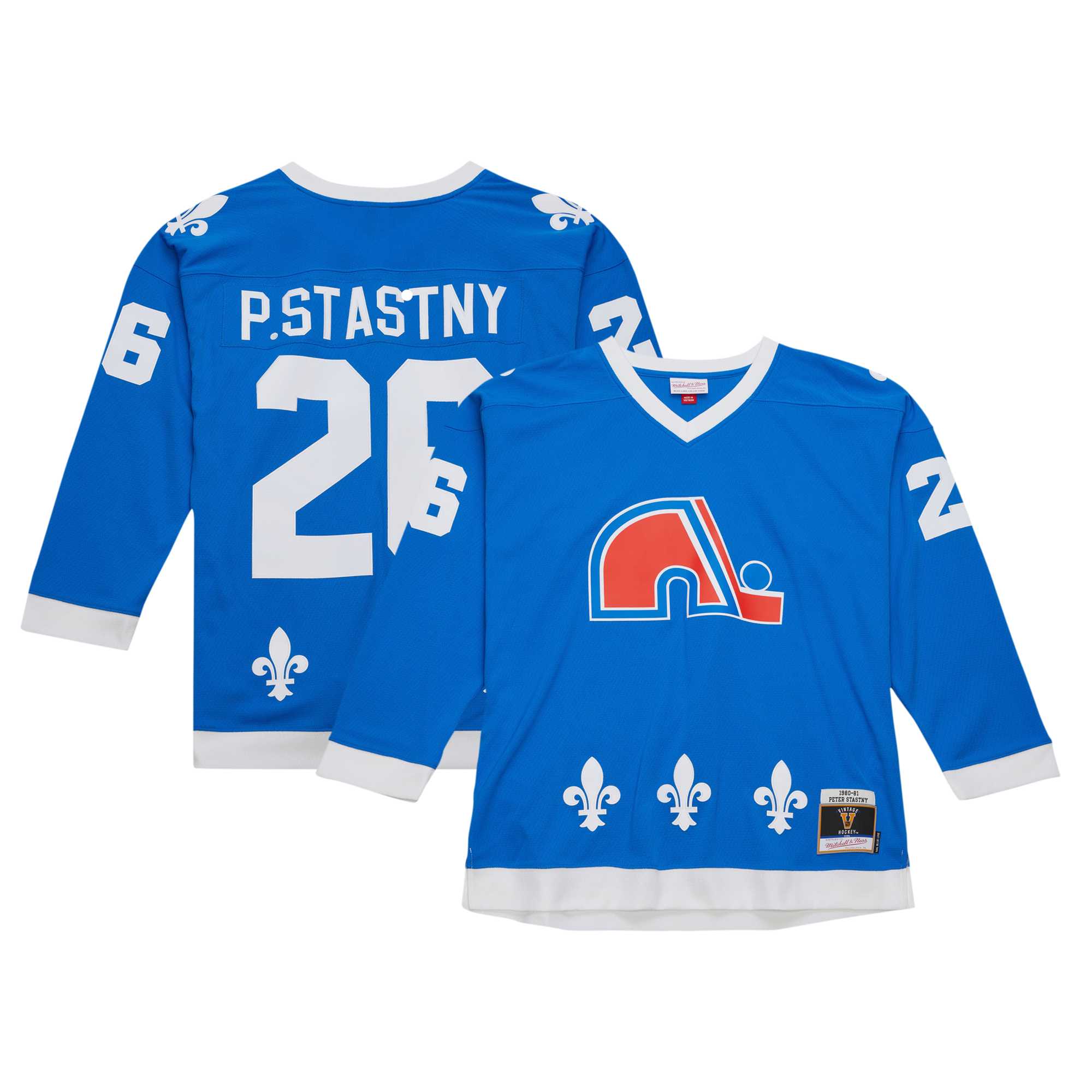 Men's Quebec Nordiques Peter Stastny Mitchell & Ness Blue Vintage Hockey 1980/81 Blue Line Player Jersey