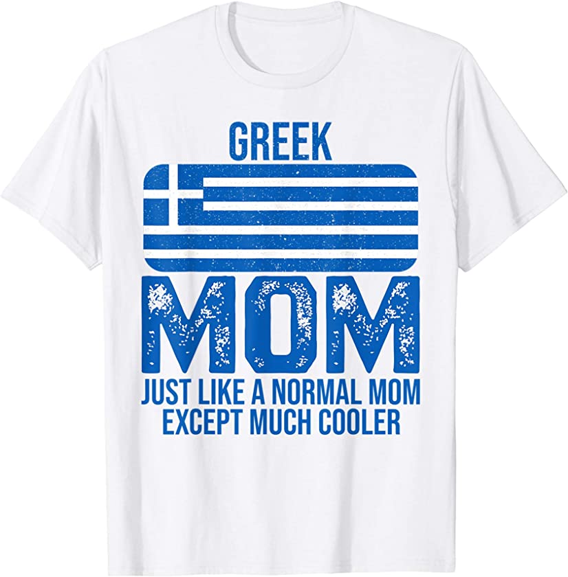 Vintage Greek Mom Greece Flag Design For Mother’s Day T-Shirt