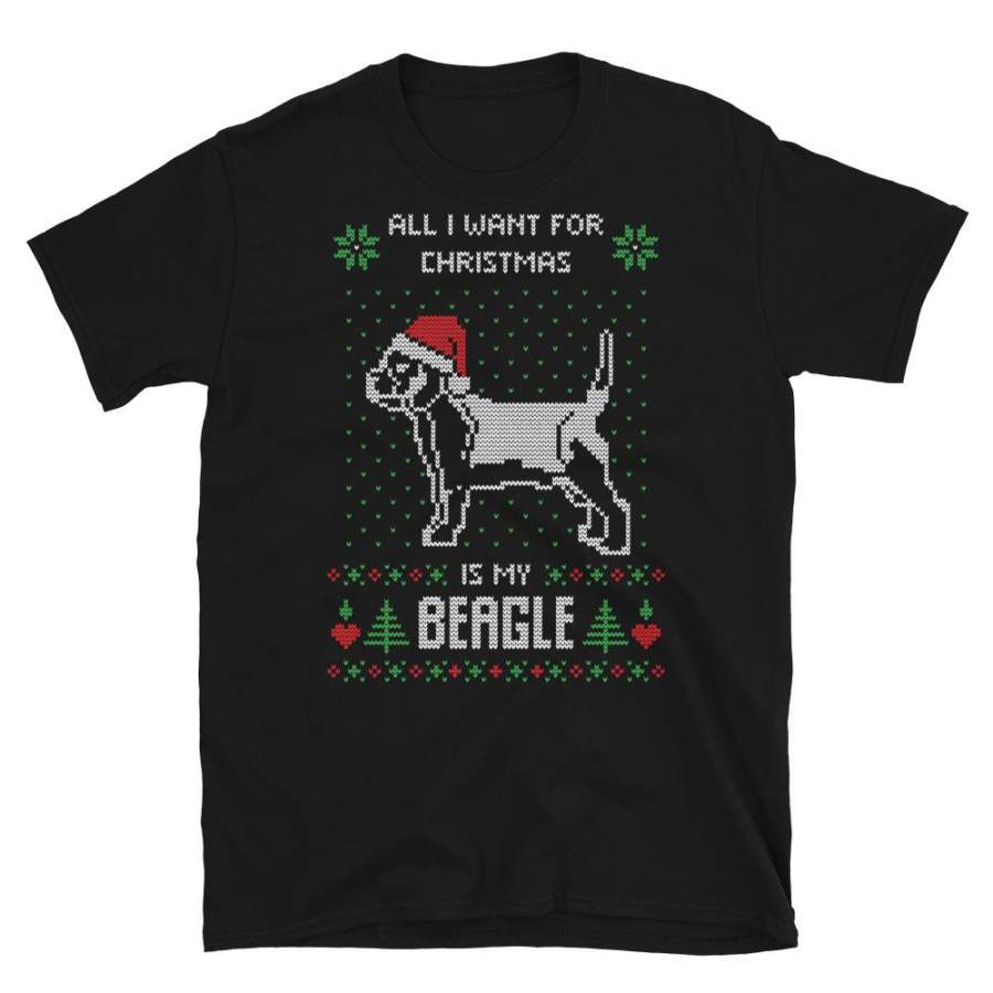 All I Want For Christmas Is My Corgie Christmas Ugly Sweater Design Short-Sleeve Unisex T-Shirt