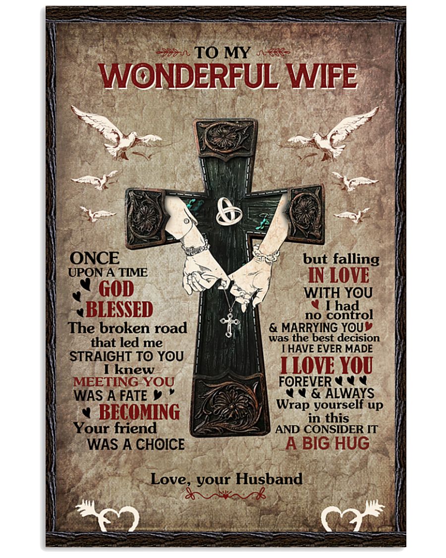 Cross To My Wonderful Wife Once Upon A Time Vertical Canvas And Poster | Gift For Wife | Valentine Gift