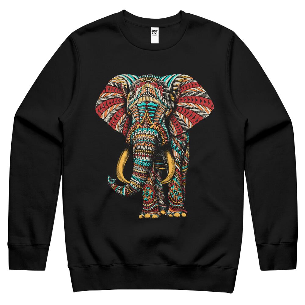 Ornate Elephant Crewneck Sweatshirt