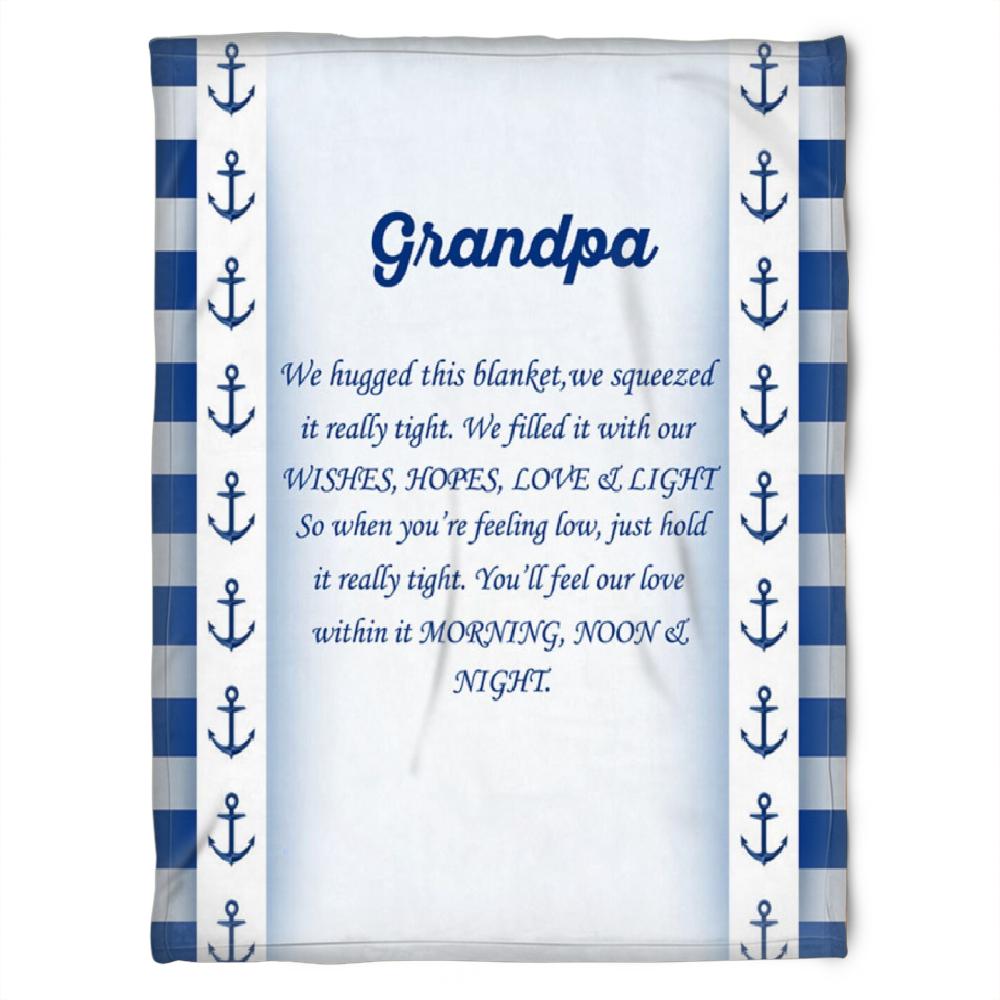 To My Grandpa Wishes Hopes Love And Light Fleece Blanket Gift For Grandparents Gift From Granddaughter Gift For Grandson Home Decor Bedding Couch Sofa Soft And Comfy Cozy