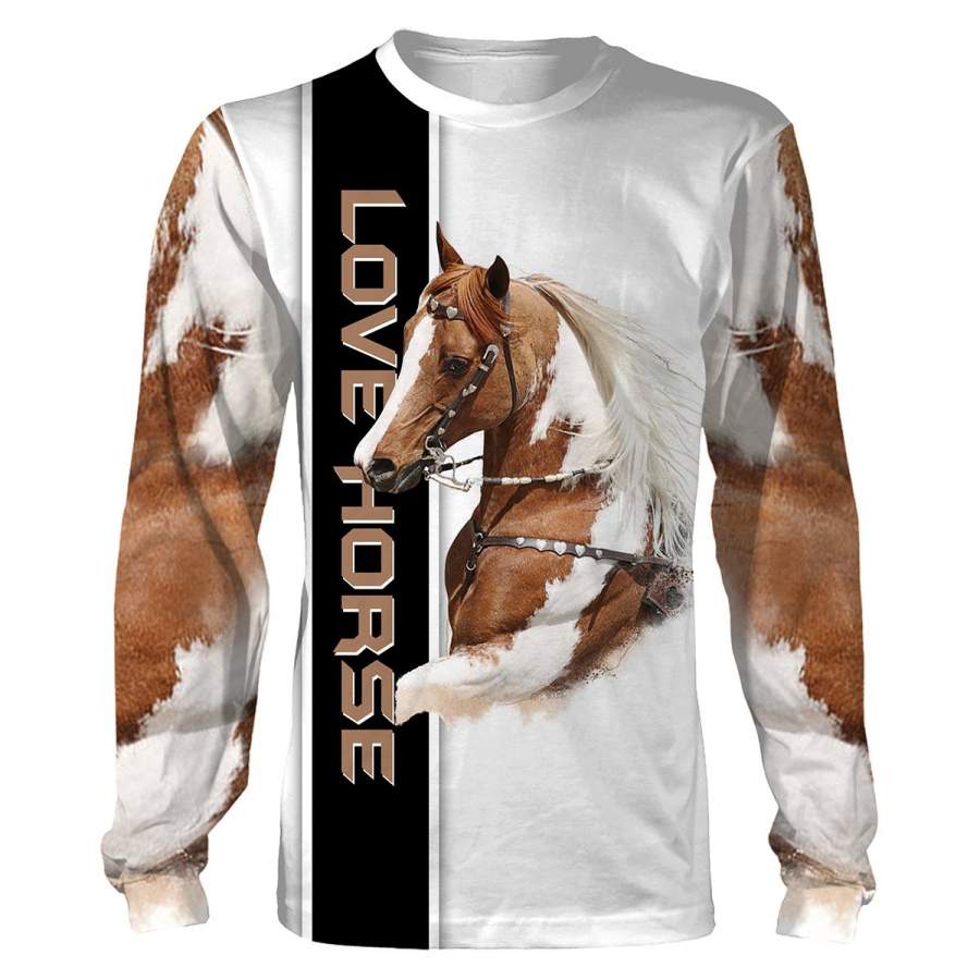 Love Horse custom Name 3D All over printing Shirts – Gifts for Horse lovers Men, Women and Kid – FSD962