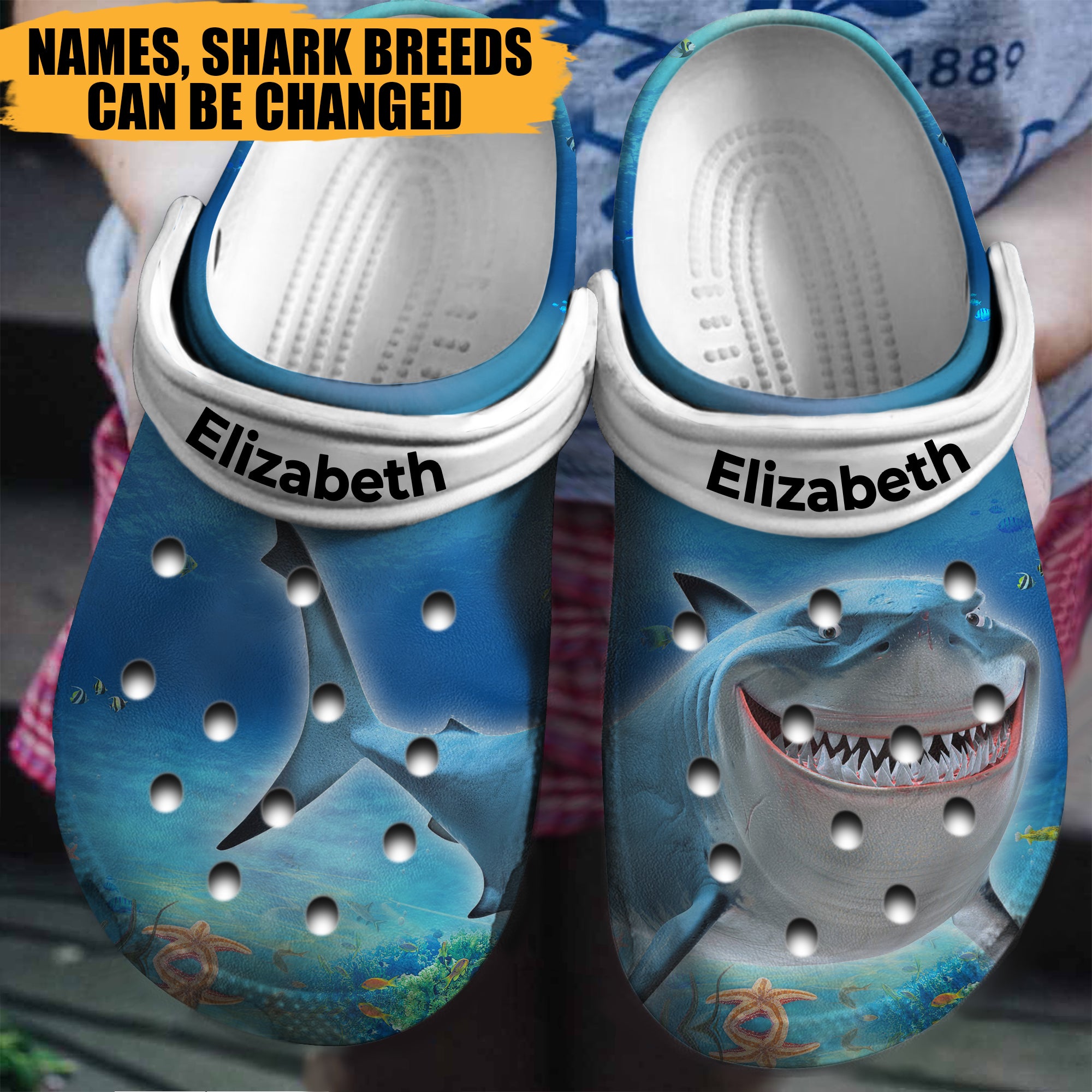 Shark Personalized Clogs Shoes Gift For Shark Lovers