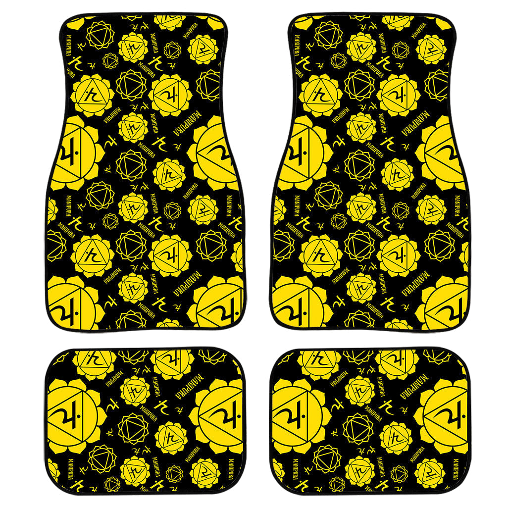 Manipura Chakra Pattern Print Front And Back Car Floor Mats, Front Car Mat