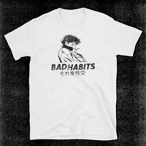 Bad Habits Anime Aesthetic Short Sleeve Shirt