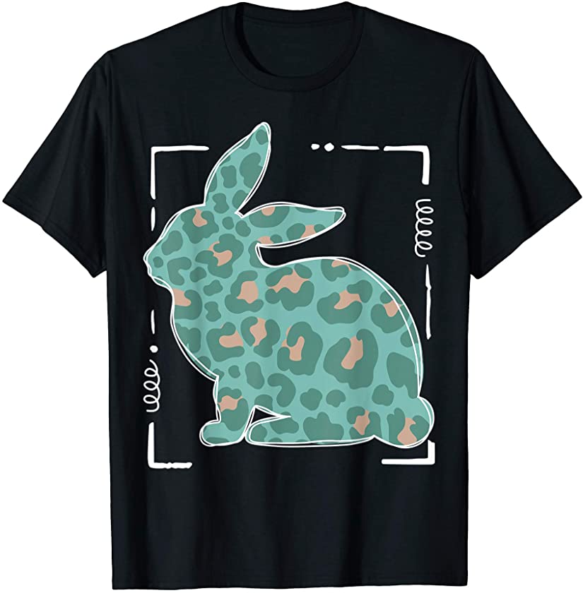 Leopard Cheetah Print Bunny Egg Hunter Funny Easter Holiday T-Shirt