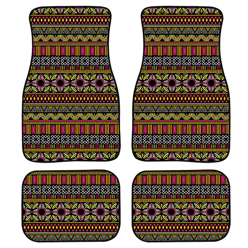 Vintage Ethnic Pattern Print Front And Back Car Floor Mats, Front Car Mat