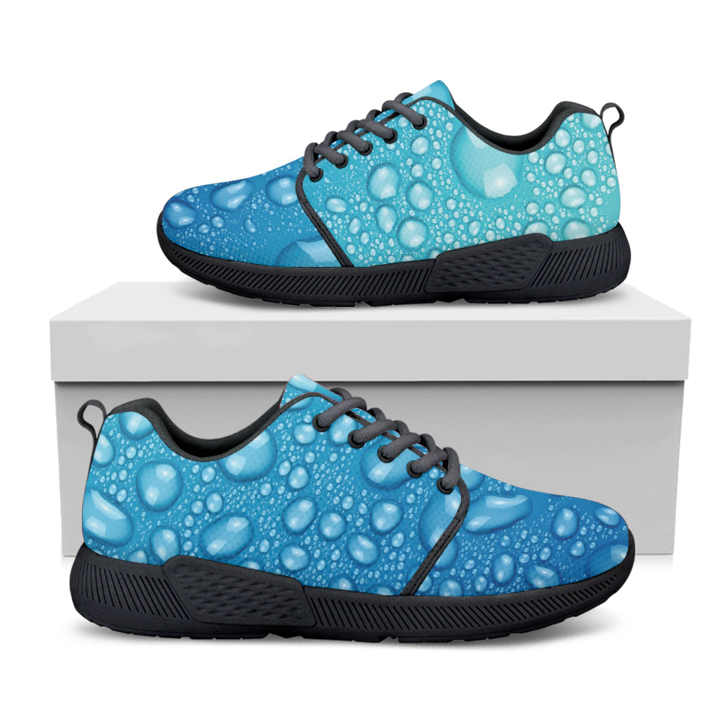 Water Drops Print Black Athletic Shoes