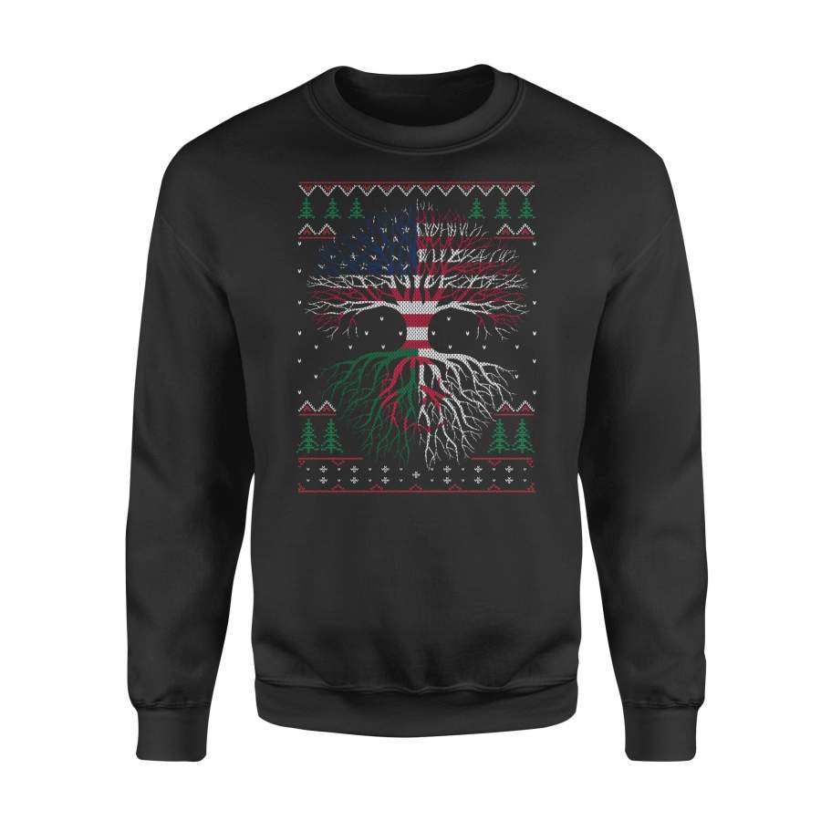 YOLOstuff Algerian Roots American US Grown Flag Ugly Christmas – Standard Fleece Sweatshirt