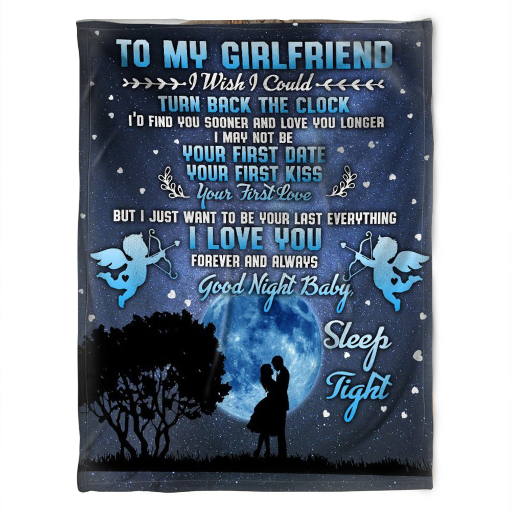 To My Girlfriend Blanket. Your First Date, Kiss And Love. Gift For Girlfriend From Boyfriend Home Decor Bedding Couch Sofa Soft And Comfy Cozy