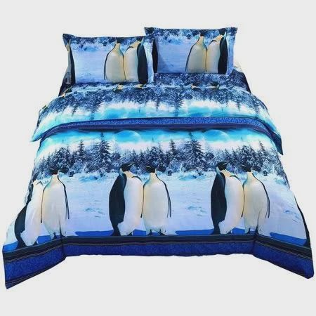 Wowelife 3D Penguin Cotton Bed Sheets Spread Comforter Duvet Cover Bedding Sets