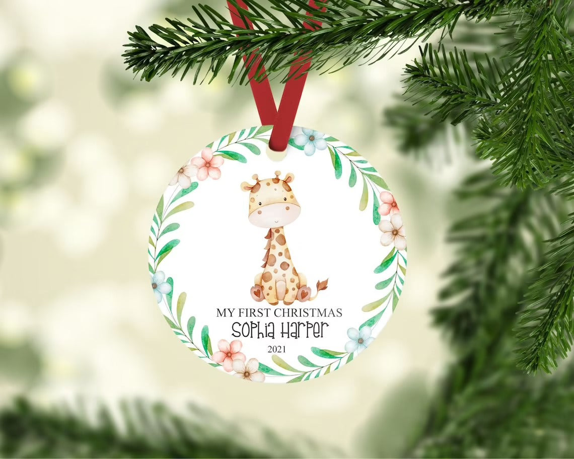 Baby’S First Christmas Ornament, Baby Giraffe Christmas Ornament, Christmas Tree Decoration, Christmas Home Decor 1