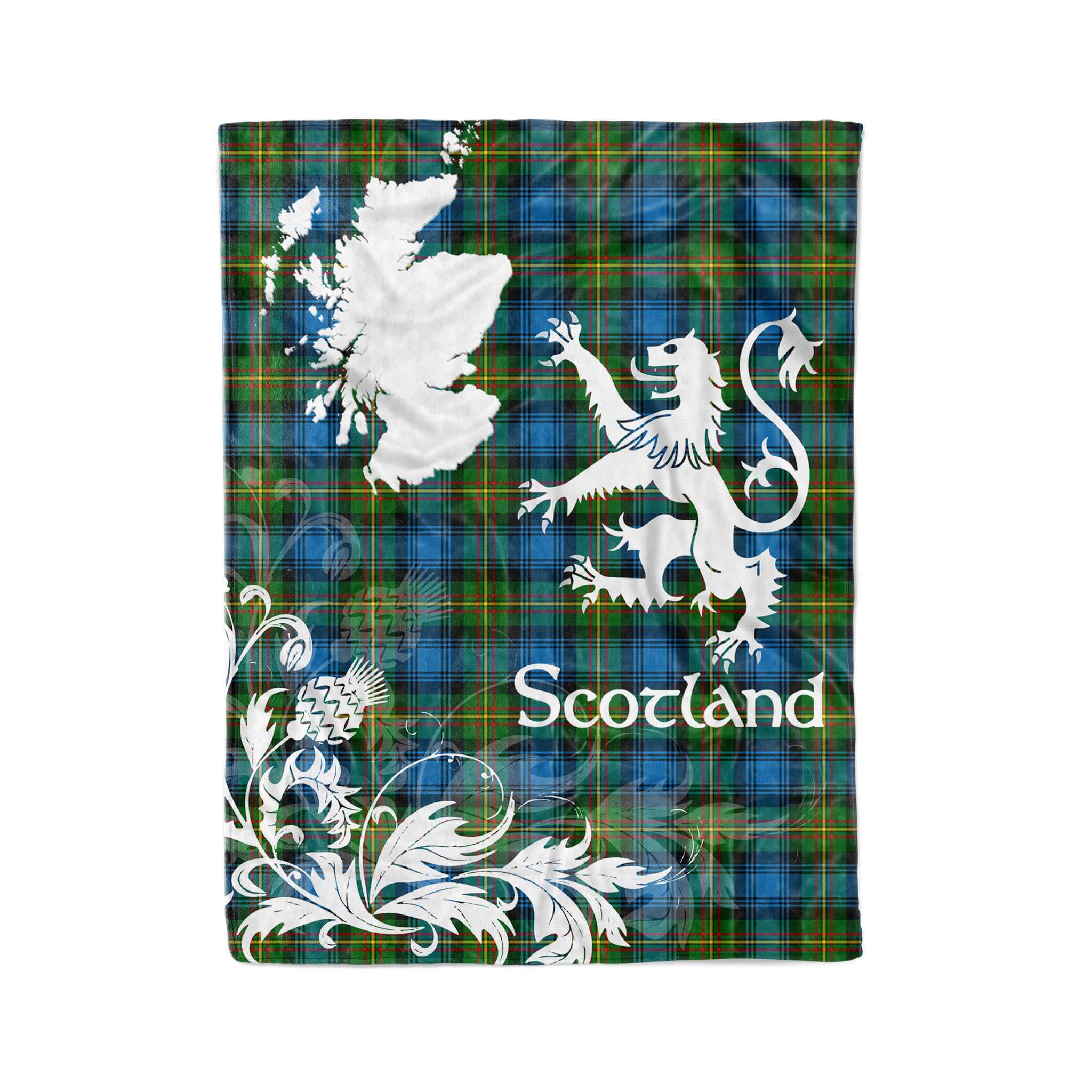 Tartan Plaid Fleece Blanket Tartan Blanket Thistle And Lion Scottish Clan Grant Hunting Plaid Blanket