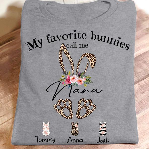 Personalized Name T-shirt Nana Bunny – Art Gift Unisex T-shirt Hoodie Plus Size S-5xl