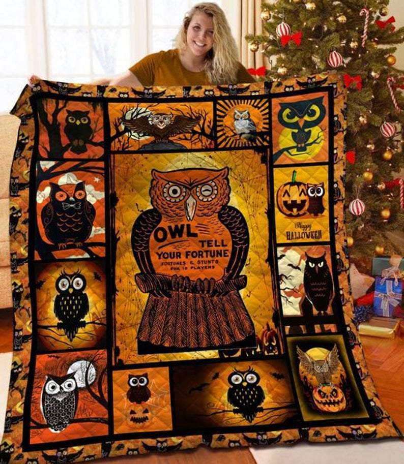 Owl Halloween Fleece Blanket – Quilt Blanket