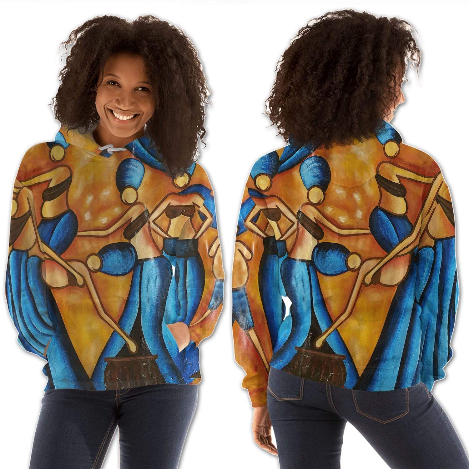 African American Hoodies Beautiful Black Afro Lady Cute African Style African Girl Modern Afrocentric Clothing