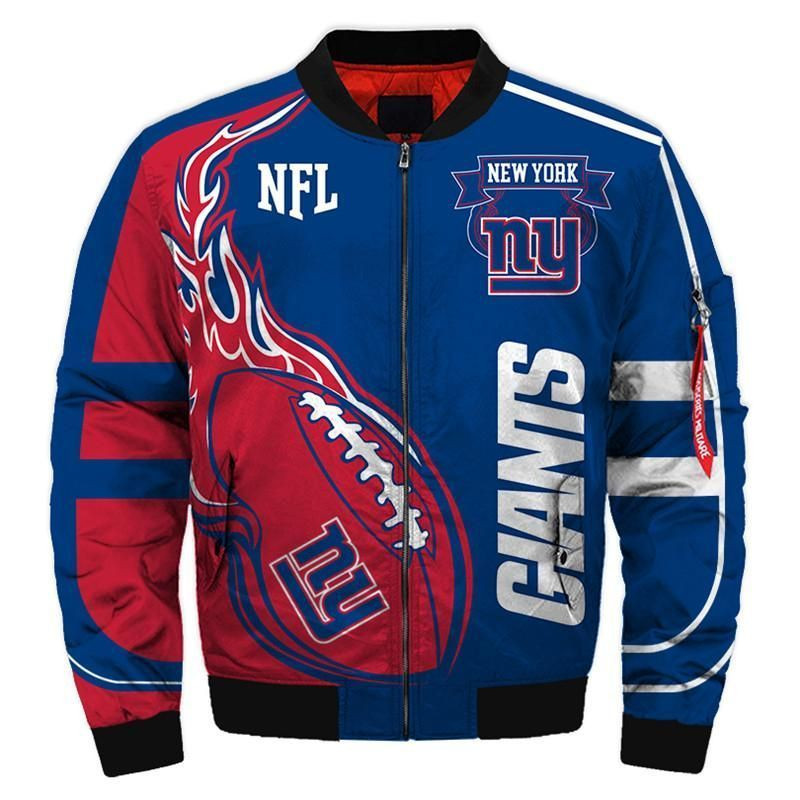 Bomber Jacket 3D New York Giants Hoodies Sweatshirt Jacket Pullover