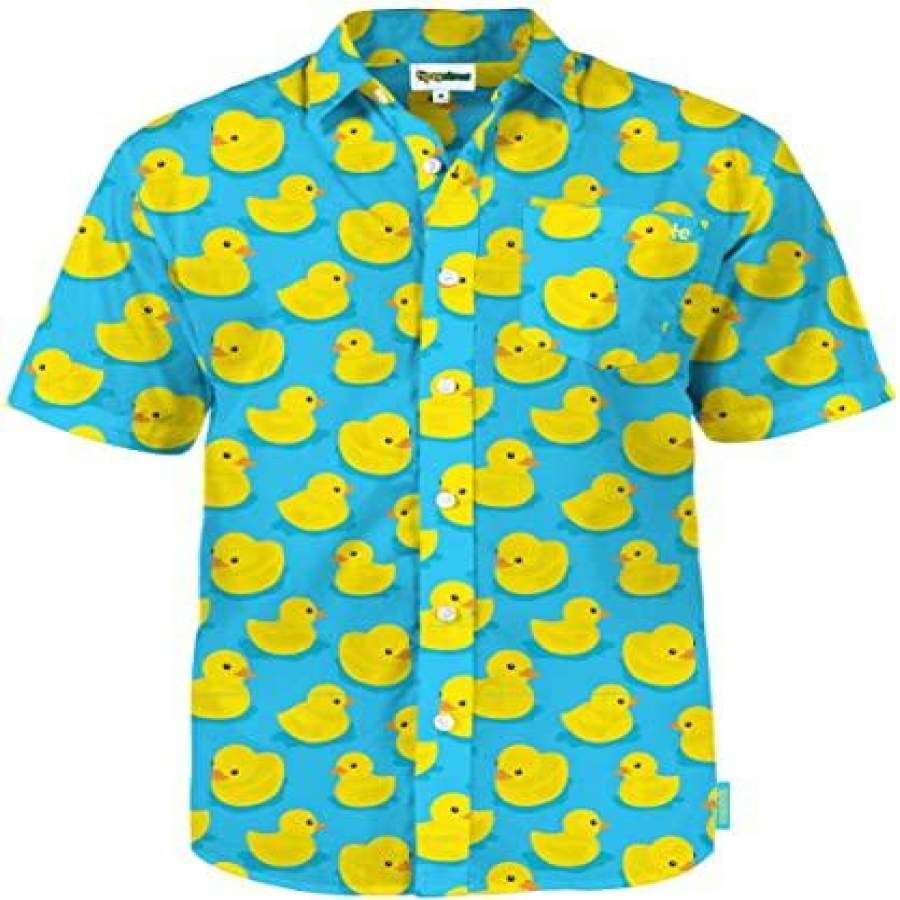 Duck Yellow Funky Hawaii Aloha Shirts Ha55312